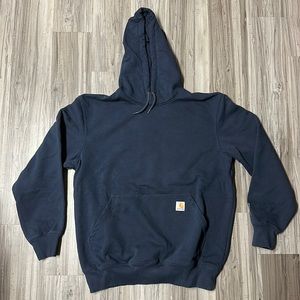 Navy Blue Rain Defender Carhartt Hooded Sweatshirt Size Men’s Large